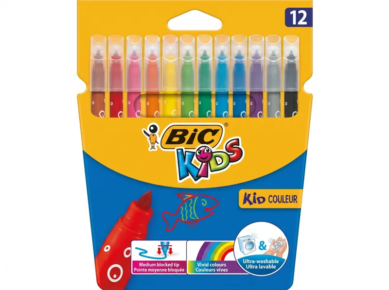 BIC Kids colouring felt pens, pack of 12