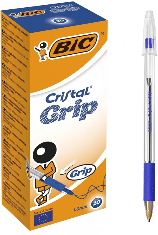 BIC Cristal Grip ballpoint pen, blue