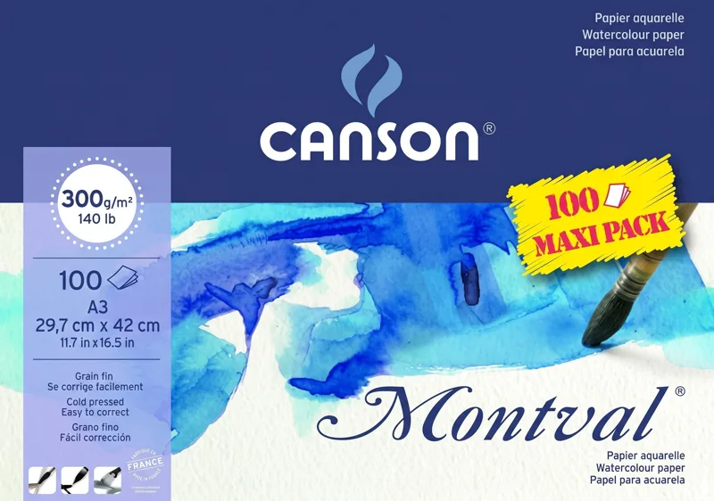 Canson white watercolour paper A3, 300 g