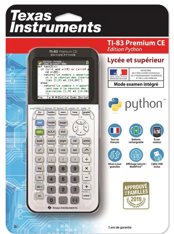 Texas Instruments TI 83 Premium CE Python calculator